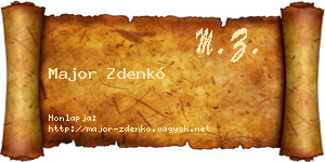 Major Zdenkó névjegykártya